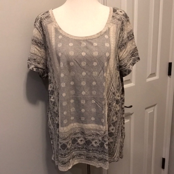 GONE 2/28- LUCKY BRAND Patterned Knit Top - Picture 1 of 8